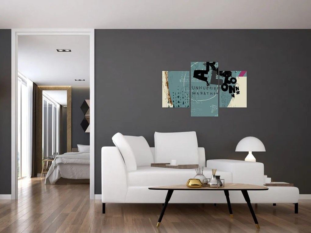 Kép - Repülő léggömb szivárvánnyal (90x60 cm)