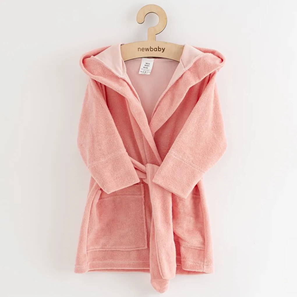 Gyerek frottír fürdőköpeny New Baby Comfortable pink, vel. 104/110