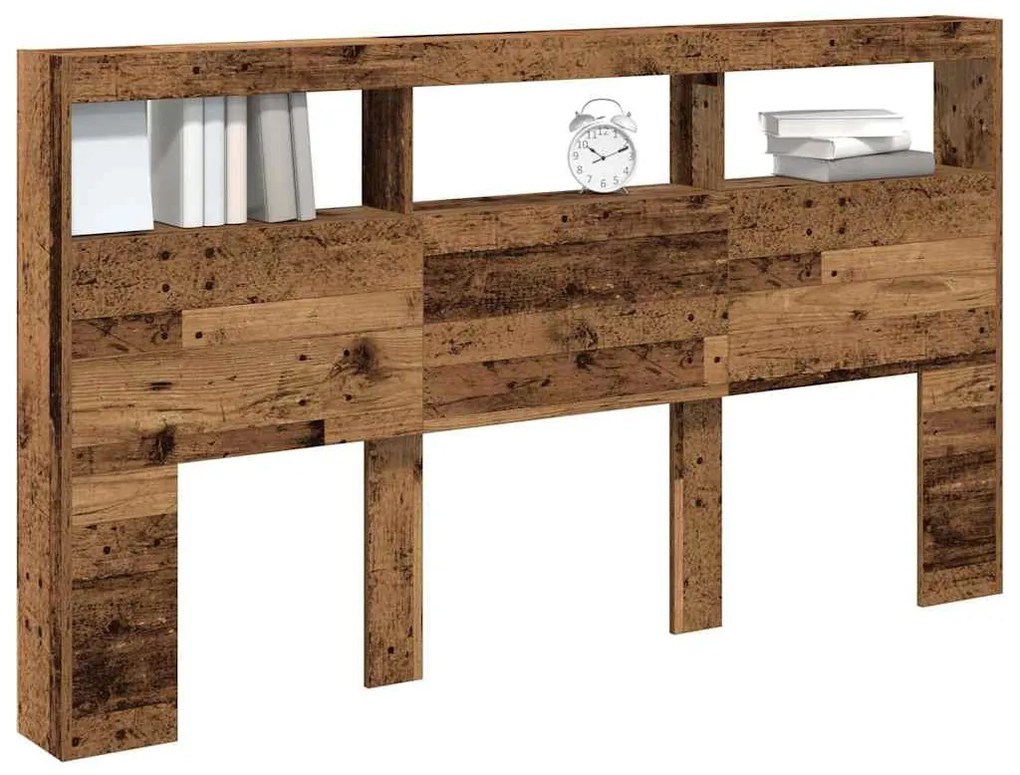 antik fa áthidalószekrény LED-világítással 180 x 17 x 102 cm