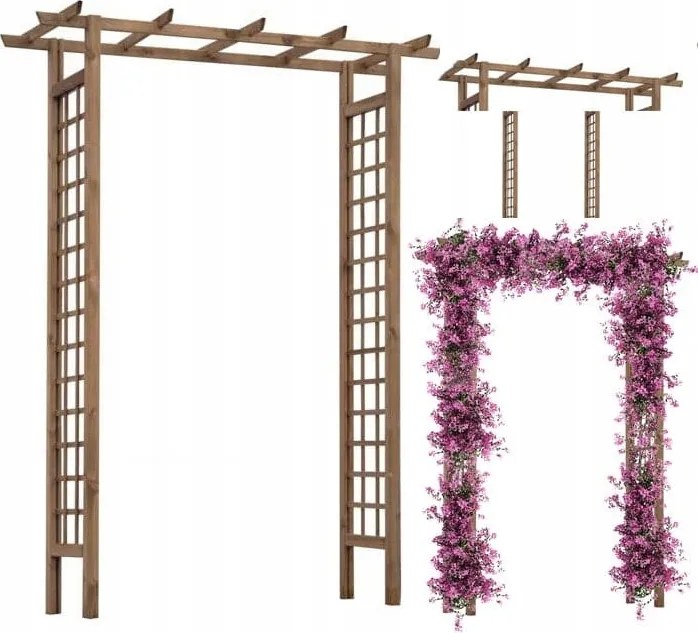 Fa kerti pergola egyenes 153x200 cm frézia
