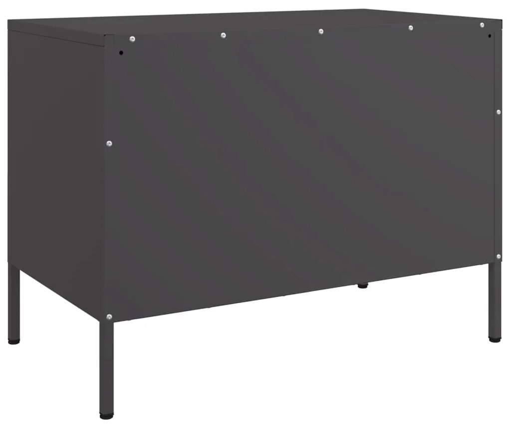 2 db fekete acél TV-szekrény 68 x 39 x 50,5 cm