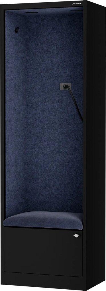 Sally 600mm korpus Czarny - siedzisko Granatowy