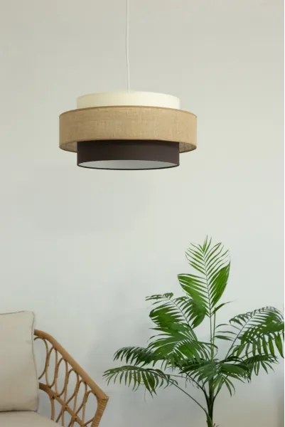 BRILAGI - Kábeles függőlámpa RESNA 1xE27/60W/230V Ø 40 cm bézs/fekete