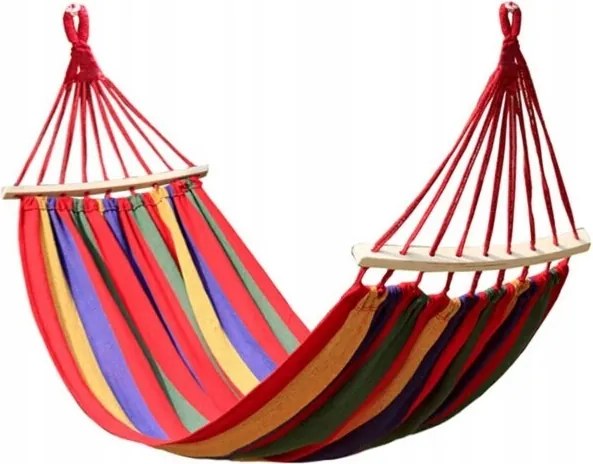 Kétszemélyes függőágy 200x150cm rúddal 80cm fekvőfelület hintaágy