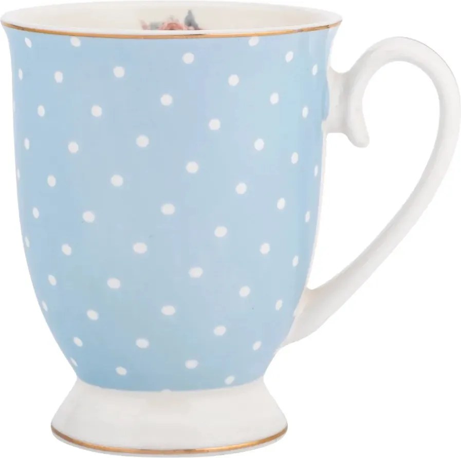 Pasztell pöttyös porcelán bögre Altom Design Natalie Blue 300 ml