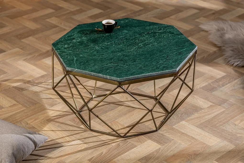 Design dohányzóasztal Acantha 70 cm márvány zöld