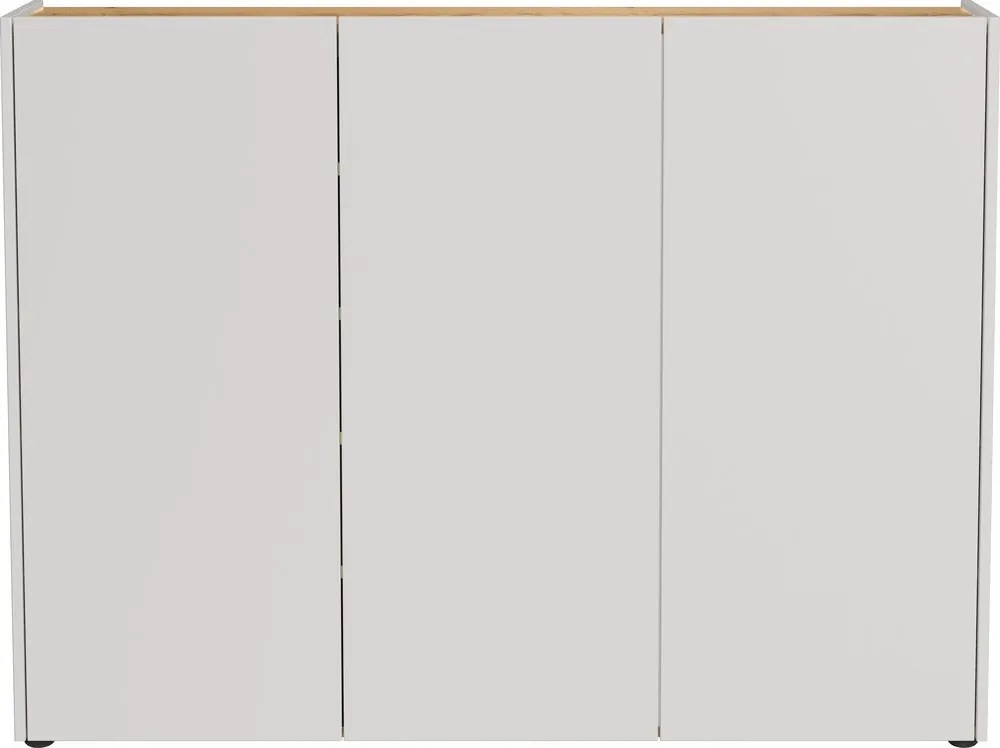 Krémszínű szekrény tölgyfa dekorral 138x105x25 cm Libbiano – Germania