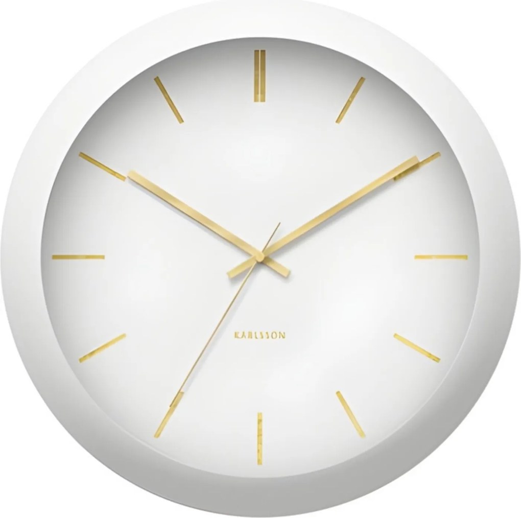 Falióra fehér nagy csendes modern falióra nappaliba, konyhába Globe