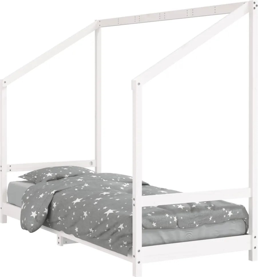 vidaXL fehér tömör fenyőfa gyerekágykeret 80 x 200 cm