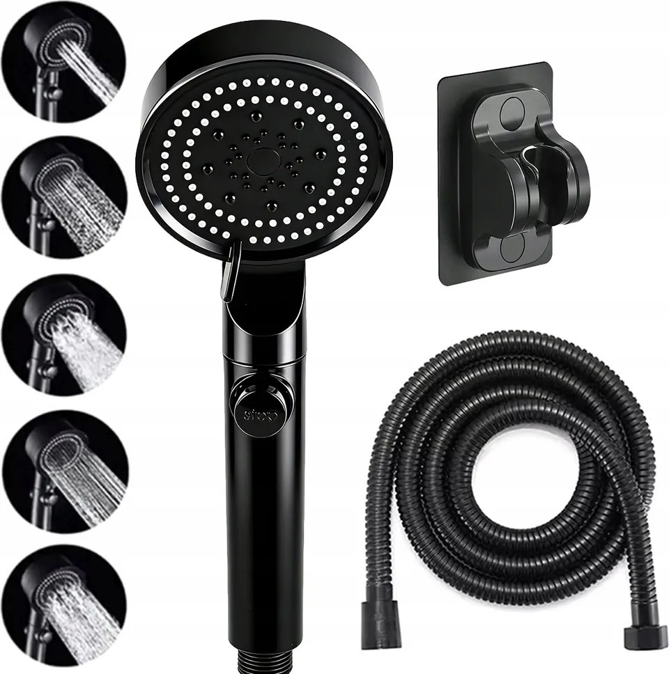 Vízmegtakarékos zuhanyfej 5 funkcióval és dugulásgátló fúvókával