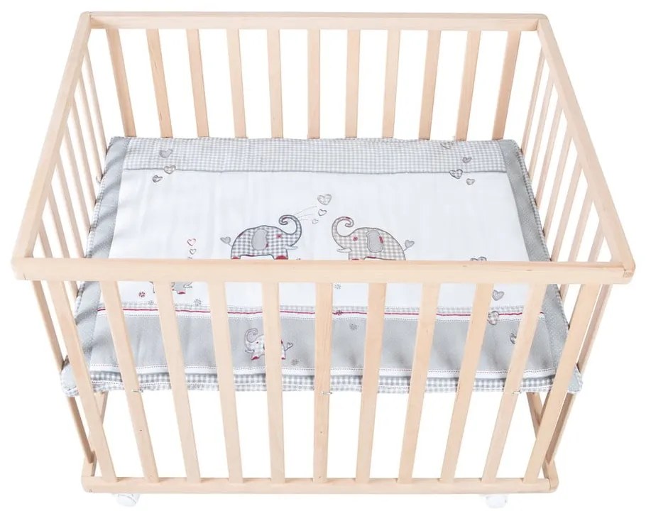 Natúr színű gurulós járóka 100x75 cm Jumbo Twins – Roba