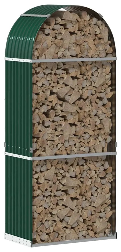 vidaXL zöld horganyzott acél rönktartó 80 x 45 x 190 cm