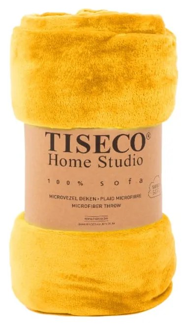 Okkersárga mikroplüss ágytakaró egyszemélyes ágyra 150x200 cm Cosy - Tiseco Home Studio