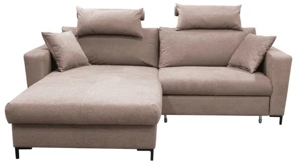 Kinyitható L-alakú sarokkanapé tárolóval HORTA, balos, rózsaszín