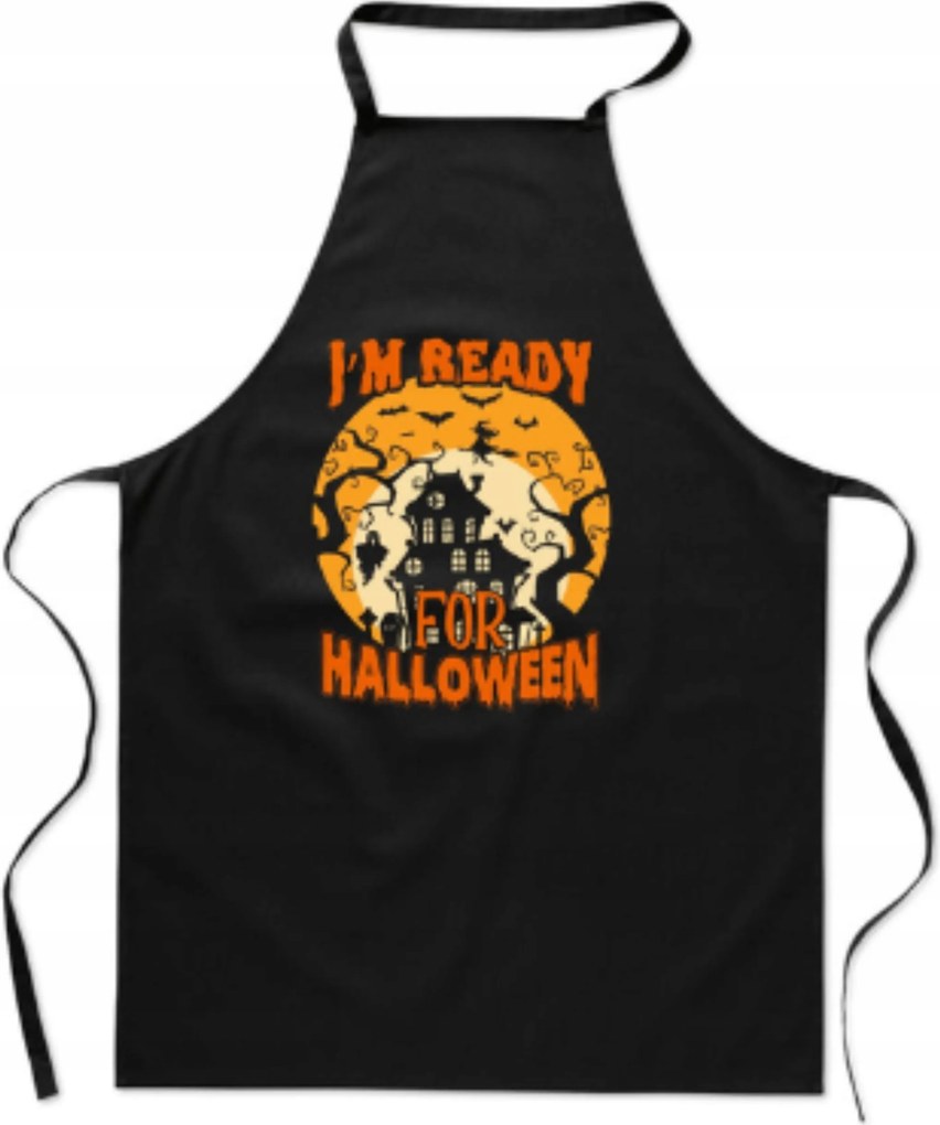 Konyhai Kötény nyomott mintával Ready for Halloween Ijesztő Vicces kastély
