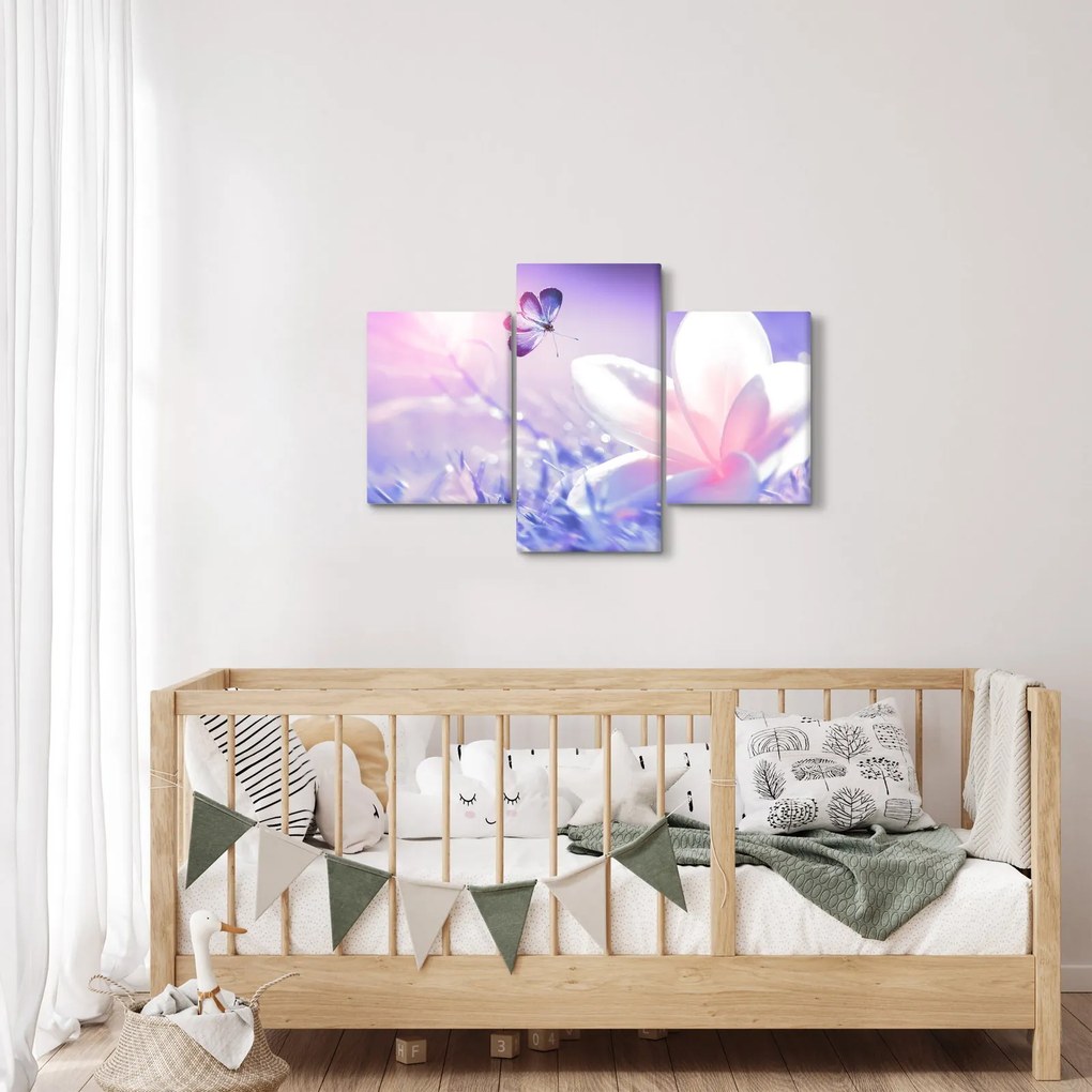 Kép - Pillangó érkezése a virágra (90x60 cm)