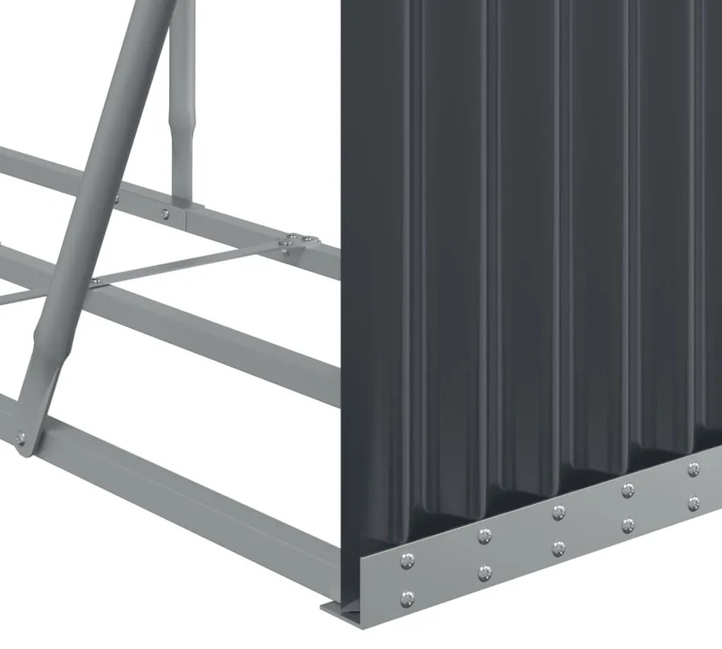 antracit színű horganyzott acél fatörzstartó 234 x 45 x 100 cm