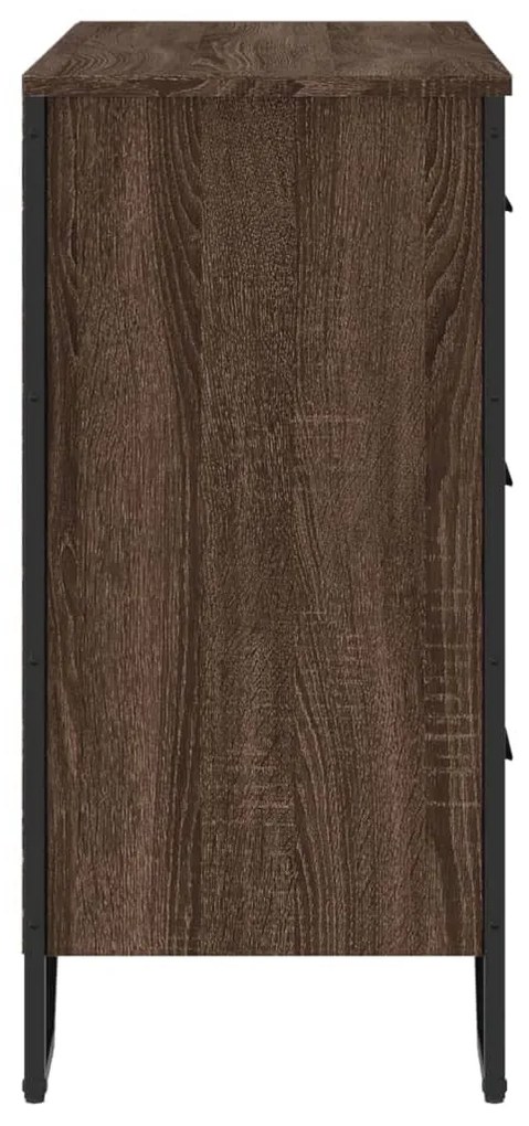 barna tölgy színű szerelt fa komód 91 x 35,5 x 74,5 cm