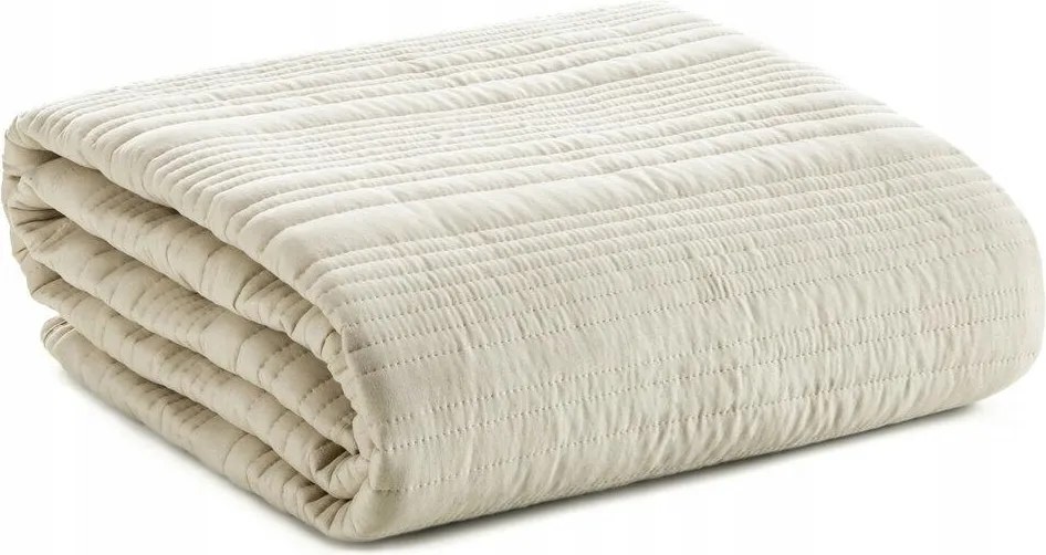 Ágytakaró Tara 220x240 cm bézs elegáns, jól látható szövésű ágytakaró