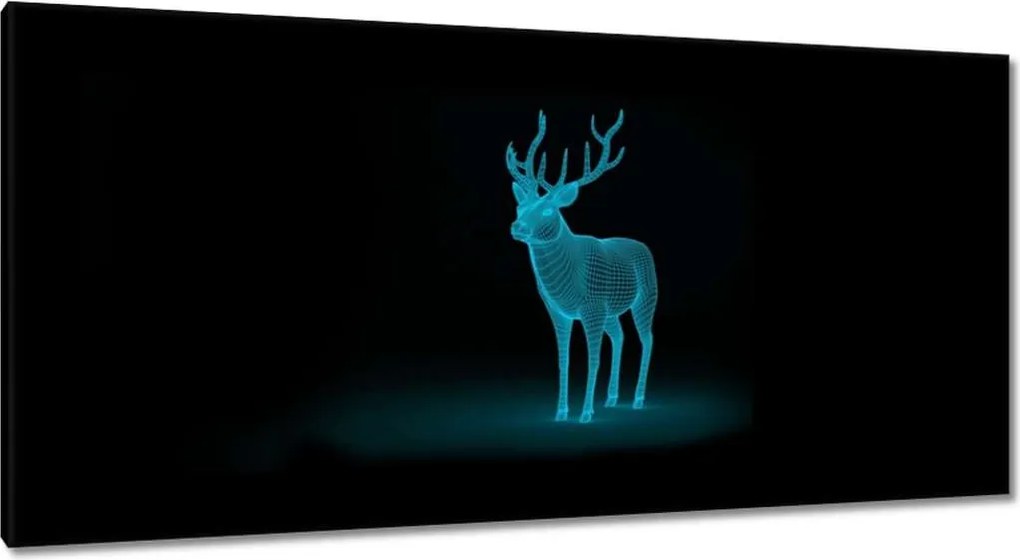 Vászonkép 115x55 Türkiz szarvas