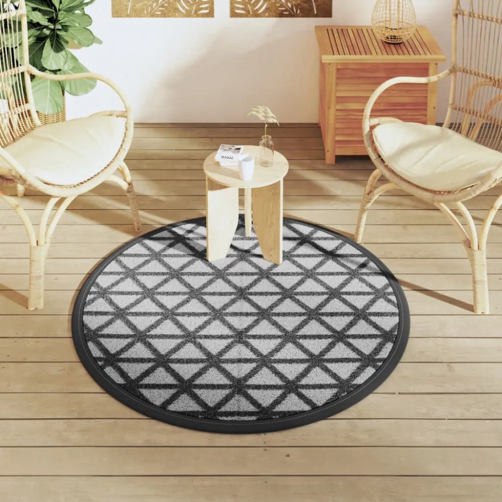 kültéri szőnyeg ARAKIL fekete Ø120 cm PP