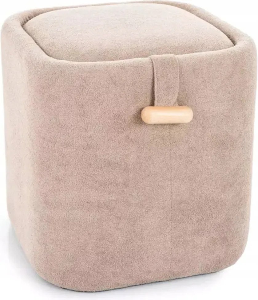 Bézs kárpitozott puff nyitható tárolórekesszel Nap előszoba ülőke