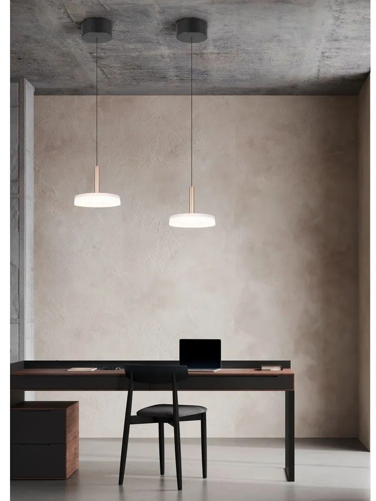 Fekete-fehér-aranyszínű LED dimmelhető függőlámpa üveg búrával ø 22 cm Celeste – Trio