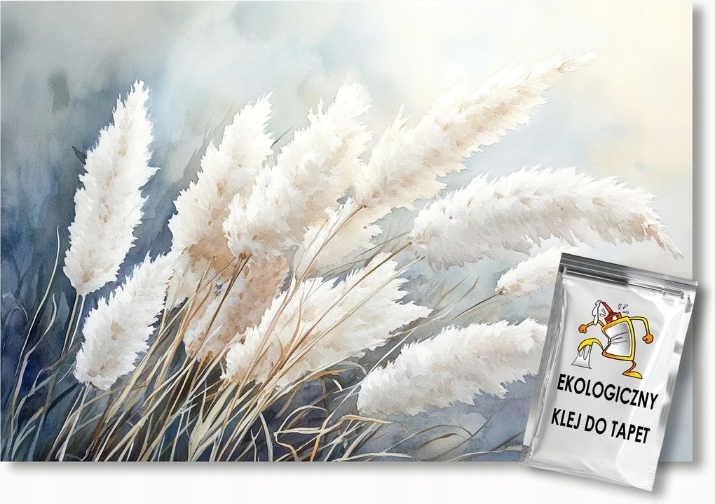 Fotótapéta Flizelina Akvarell Fű Dekoratív Pampas Pehely 250x175 ragasztó