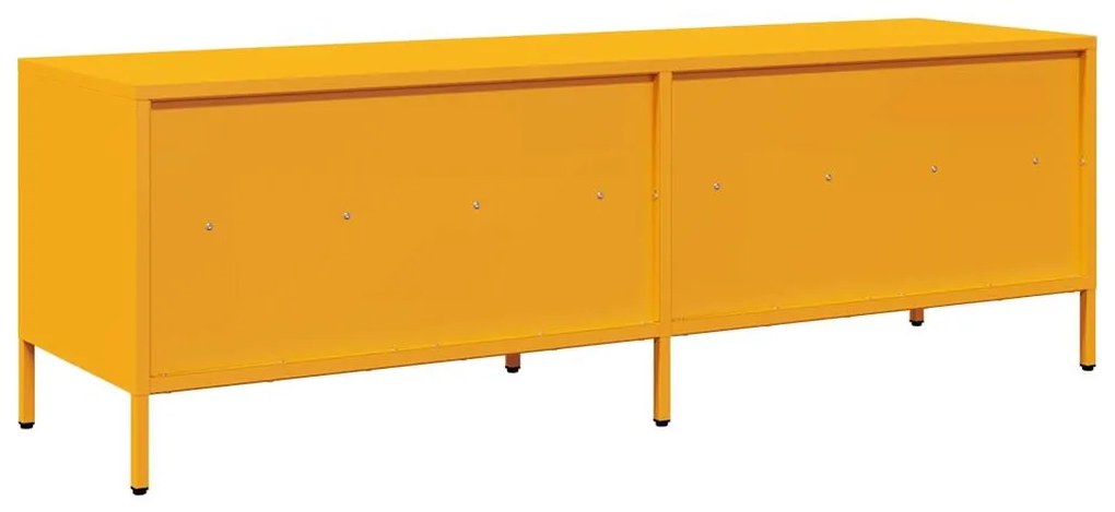 mustársárga hidegen hengerelt acél TV-szekrény 135x39x43,5 cm