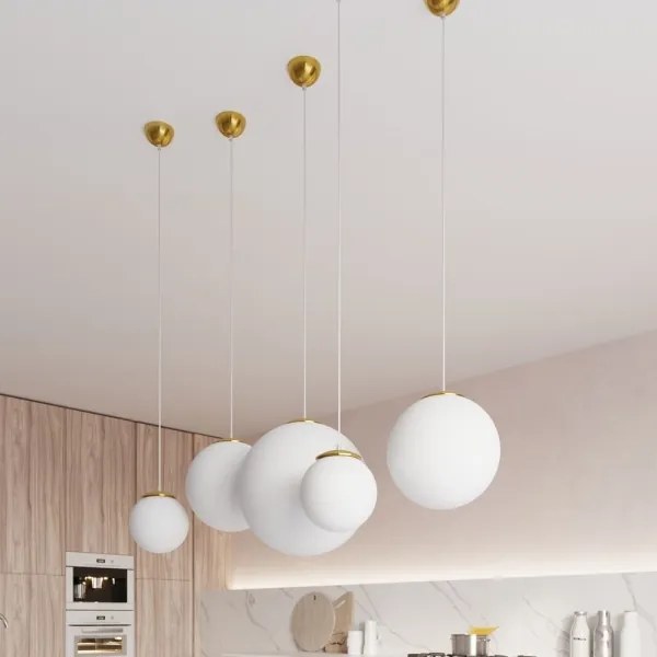 Sollux SL.0715 - TOYA kábellel függesztett csillár 1xE27/60W/230V, átmérő 20 cm, fehér/arany
