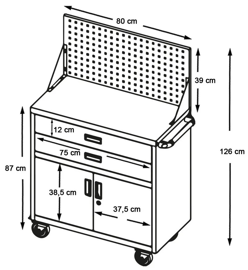 Gurulós műhelykocsi, szerszámkocsi