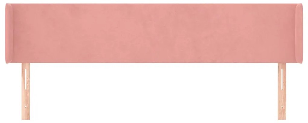 rózsaszín bársony szárnyas fejtámla 163x16x78/88 cm