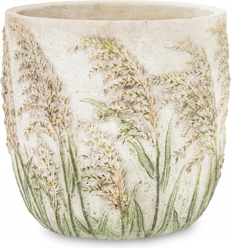 Virágtartó Szürke Bézs Zöld 20x20cm Mezei Virágok Fedél