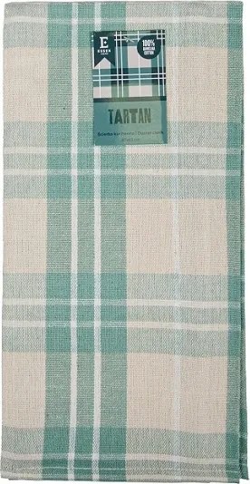 Zöld kockás pamut konyhai törlőkendő