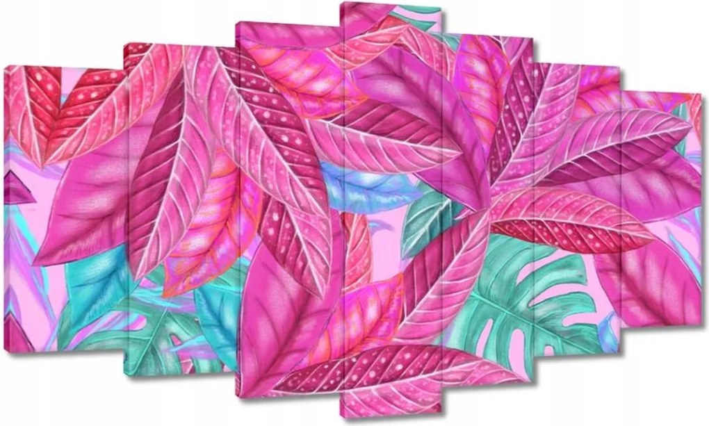 Vászonkép 140x80 Rózsaszín fújás Levelek