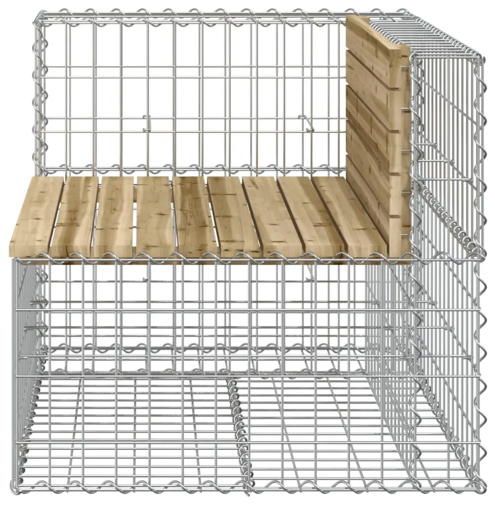 tömör impergnált fenyőfa gabion kerti pad 92x71x65,5 cm