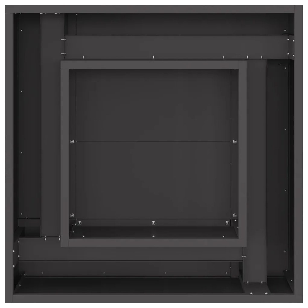 Tűzrakóhely Négyzetes Fekete 60x60x30 cm Acél