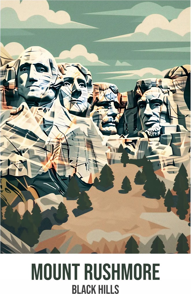 Poszter 75x100 cm Mount Rushmore, Black Hills