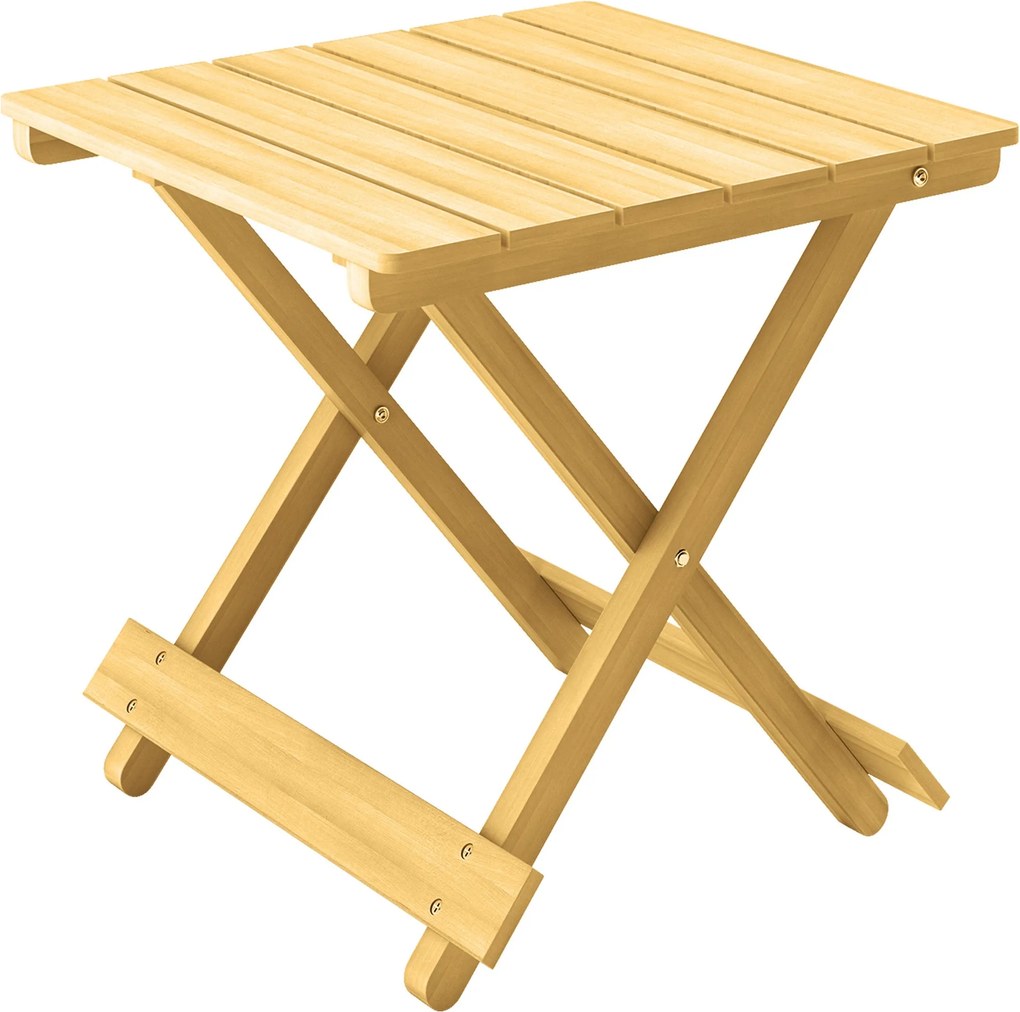 Outsunny Tömör Fa Összecsukható Kávézóasztal | Aosom