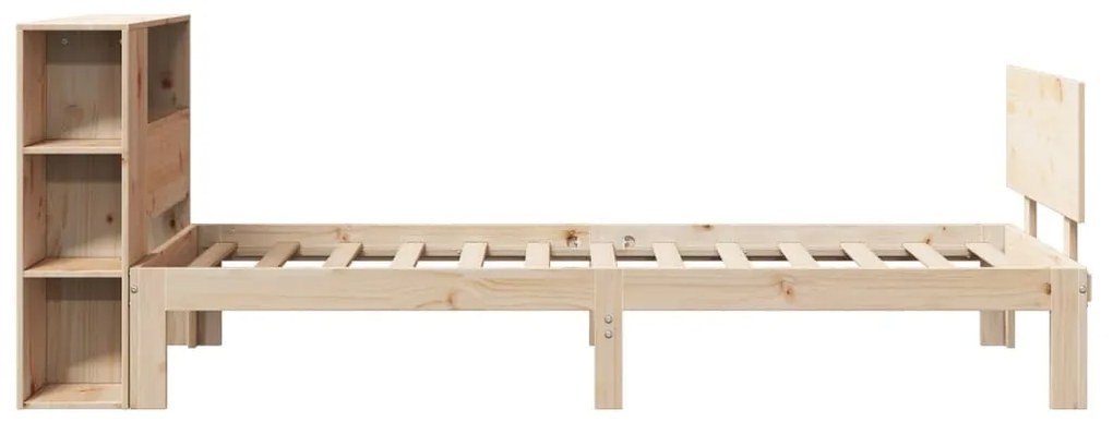 tömör fenyőfa könyvespolcos ágy matrac nélkül 75 x 190 cm