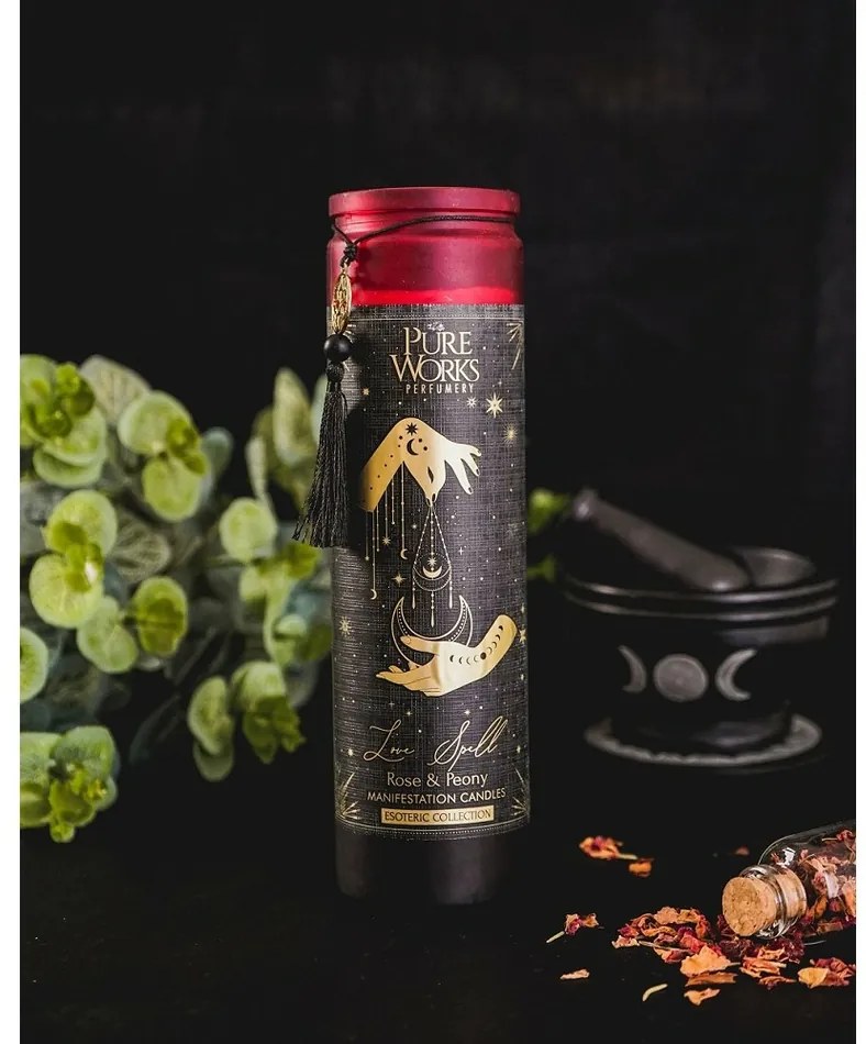Arome Organikus gyertya Rose&Peony 300 gszínes, magas üvegben, rojttal