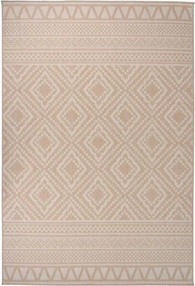 vidaXL barna csíkos lapos szövésű kültéri szőnyeg 160 x 230 cm