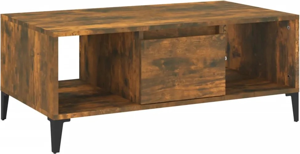 vidaXL füstös tölgy színű fatermék dohányzóasztal 90x50x36,5 cm