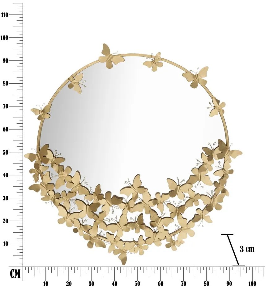 Round New aranyszínű falitükör, ø 91 cm - Mauro Ferretti