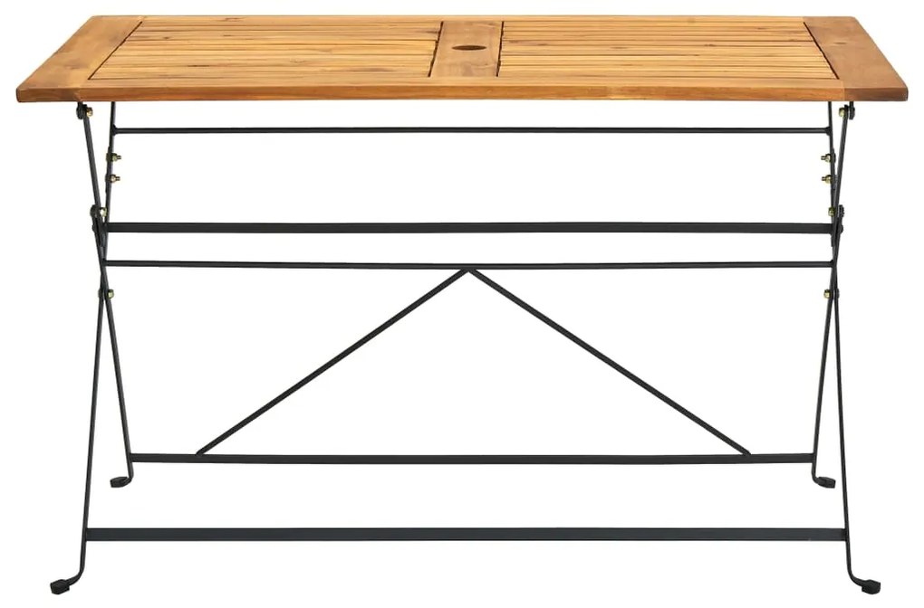 vidaXL tömör akácfa összecsukható kerti asztal 120 x 70 x 74 cm