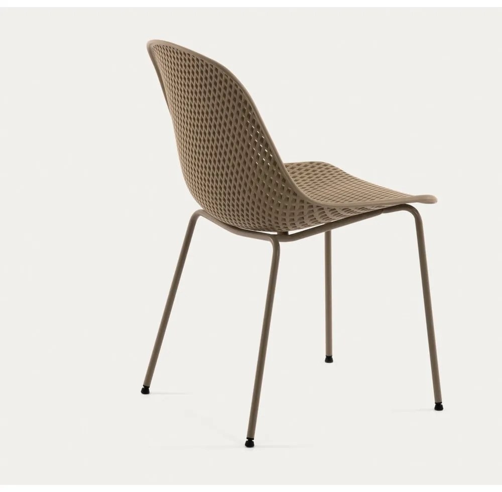 Világosbarna fém kerti szék Quinby – Kave Home