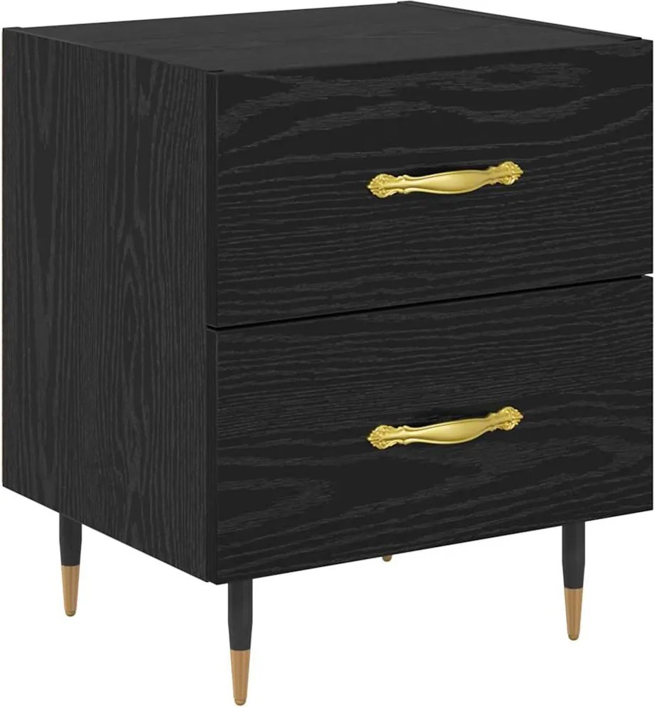 vidaXL Éjjeliszekrény fiókkal Fekete tölgy 40 x 35 x 47,5 cm Faanyag
