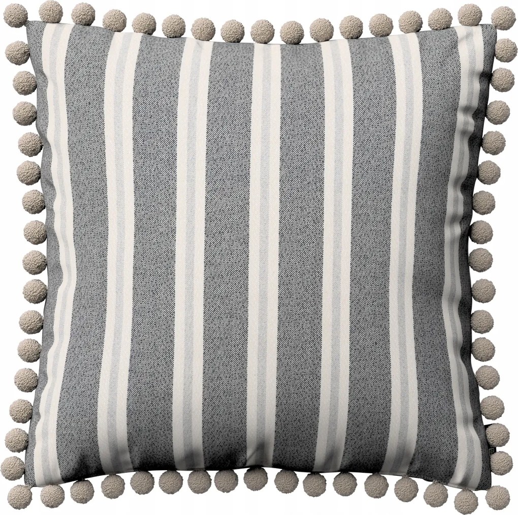 Párnahuzat 45x45 fekete-bézs csíkos