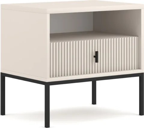 Magas komód kasmír színben fekete elemekkel fekete fogantyúkkal – MAGGIORE MA06