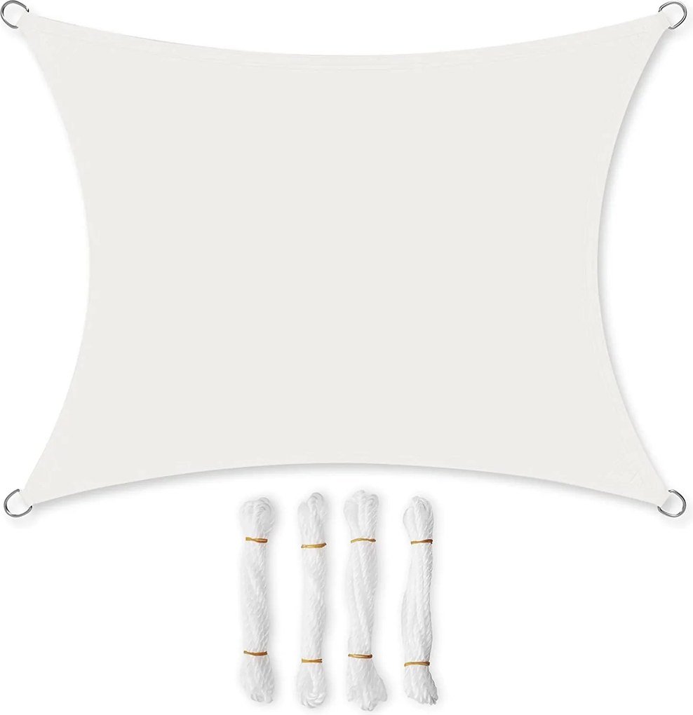 Napellenző kerti vitorla Songmics 2x3 m fehér 200x300cm véd a napsugárzástól